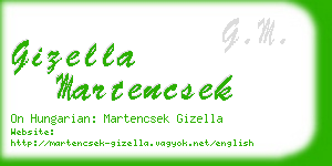 gizella martencsek business card